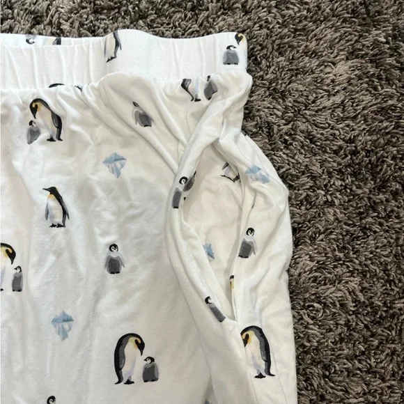 KYTE BABY Women’s Bamboo Jogger Pajama Lounge Pants White with Penguins LARGE - Picture 3 of 6